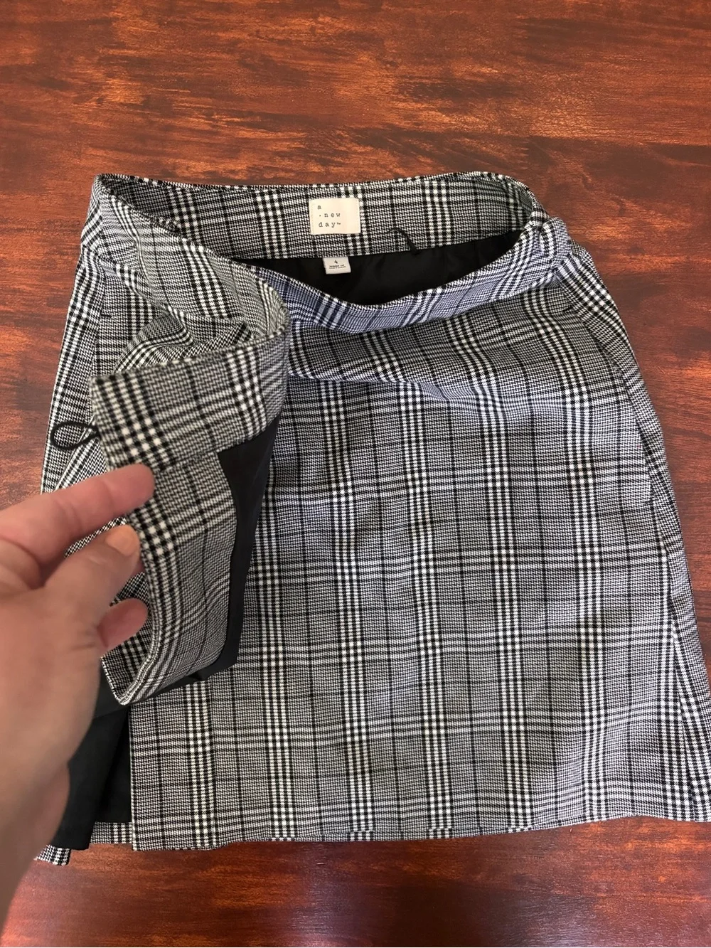 A New Day Mini Skirt Plaid Wrap Around Size 4
